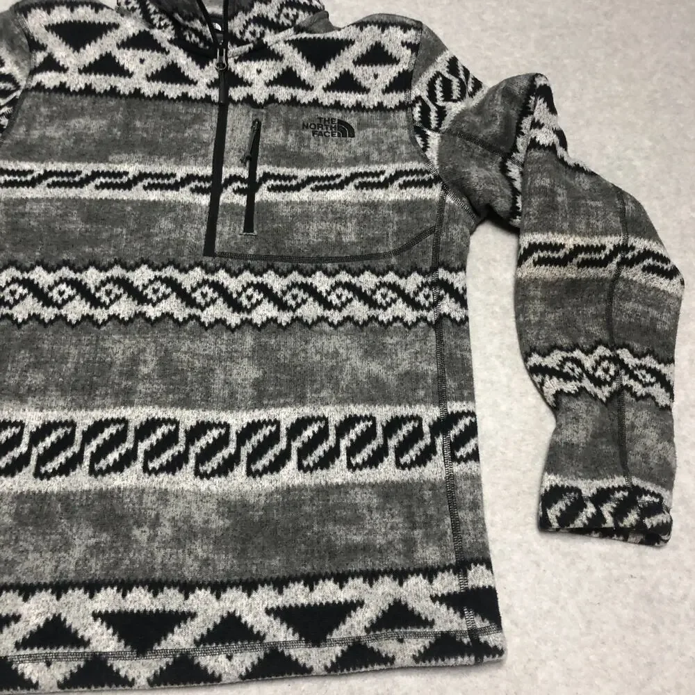 The North Face Tsillan Quarter Zip Sweatshirt Men's Medium Aztec Print Black